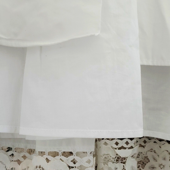 Sandro | Enja White Gypsy Boho Prairiecore Lace Trimmed Tea Dress - Picture 8 of 14